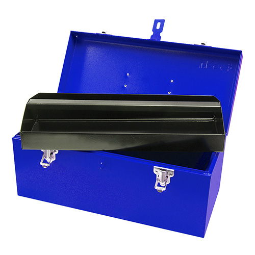 CAJA PORTAHERRAMIENTAS METALICA AZUL 16" X 7" X 7"