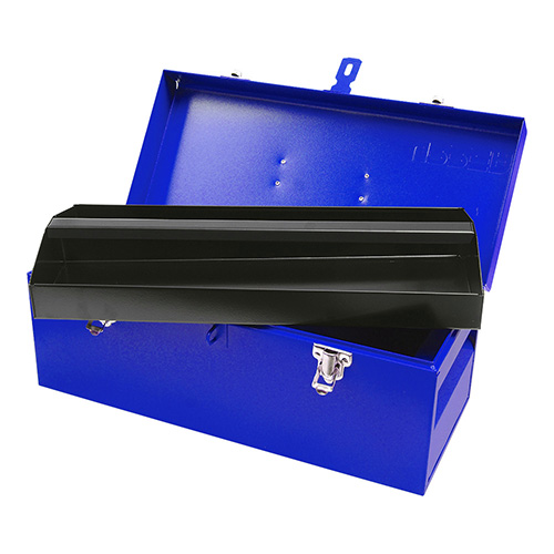 CAJA PORTAHERRAMIENTAS METALICA AZUL 17" X 7" X 7"