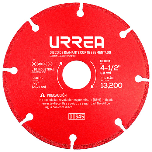 DISCO DE DIAMANTE SEGMENTADO, 4-1/2"