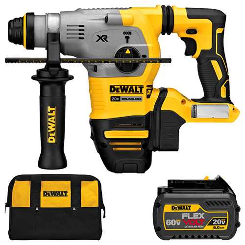 COMBO ROTOMARTILLO SDS PLUS 1 1/8 20 V MAX XR S/ CARBONES+ BATERIA 6 AMPS 60 V+CARGADOR DE FLEX VOLT DCB118