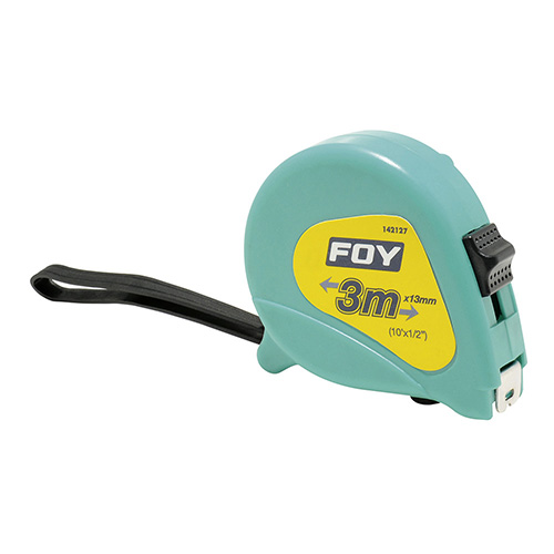 FLEXOMETRO CON CARCASA DE PLASTICO TURQUESA 3 M X 1/2"