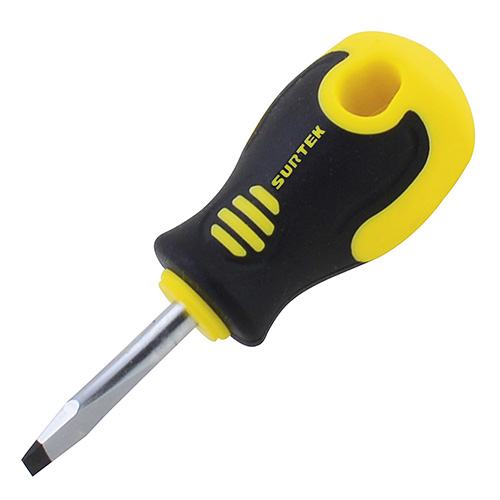 [SUR-D252] DESTORNILLADOR CON MANGO BIMATERIAL, PUNTA PLANA TIPO TROMPO 1/4" X 1-1/2"