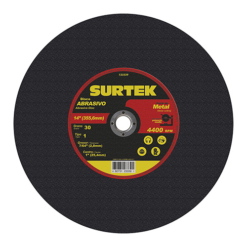 [SUR-123339] DISCO ABRASIVO TIPO 1 PARA METAL 14" X 7/64" PARA MAQUINA ESTACIONARIA