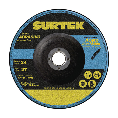 [SUR-128201] DISCO ABRASIVO TIPO 27 PARA METAL 7" X 1/4"