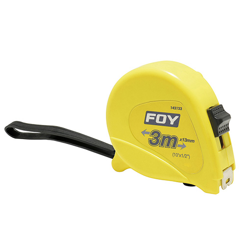 [FOY-142123] FLEXOMETRO CON CARCASA DE PLASTICO AMARILLO 3 M X 1/2"