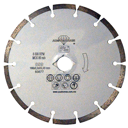 [AUS-899] DISCO DE DIAMANTE P/USO UNIVERSAL 7 X 5/64 X 7/8 CHIP CUT