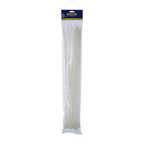 [SUR-114229] CINCHOS PLASTICOS 500 X 7.8 MM, TENSION 70 KG DE 50 PIEZAS COLOR BLANCO