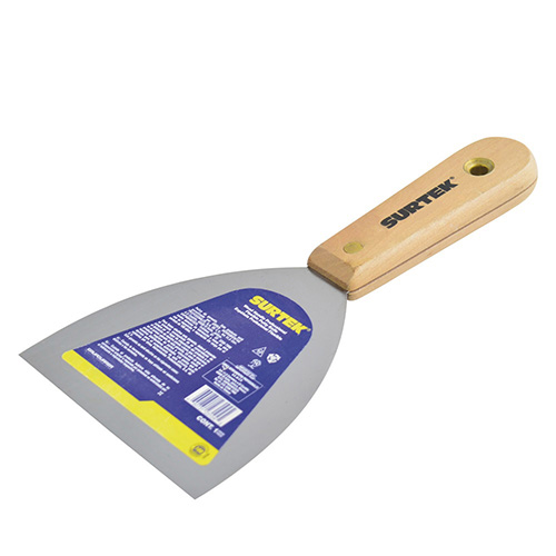 [SUR-123106] ESPATULA FLEXIBLE DE ACERO DE ALTO CARBON CON MANGO DE MADERA 6"