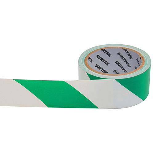 [SUR-138062] CINTA DE SEÑALIZACION DE ADHESIVO ACRILICO ANCHO 2" DE 18 M, COLOR BLANCO/VERDE