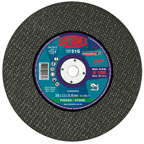 [AUS-516] DISCO P/CORTE PIEDRA 12 X 9/64 X 1 (PLANO)
