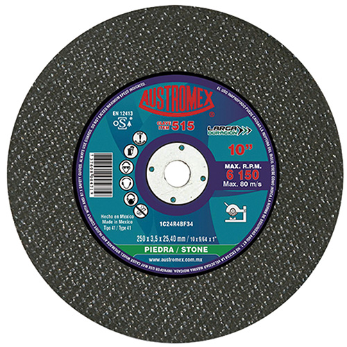 [AUS-515] DISCO P/CORTE PIEDRA 10 X 9/64 X 1 (PLANO)