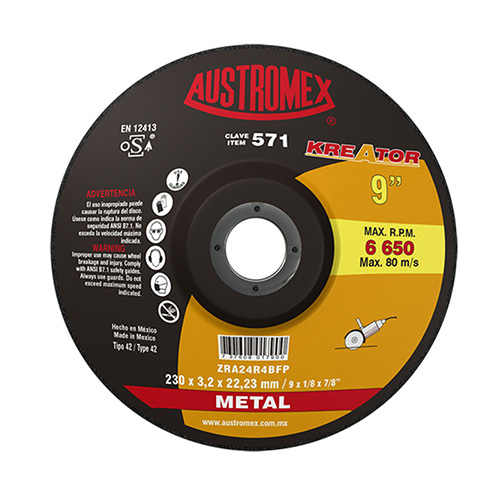 [AUS-782] DISCO P/CORTE METAL 9 X 3/32 X 7/8 (CUBO)