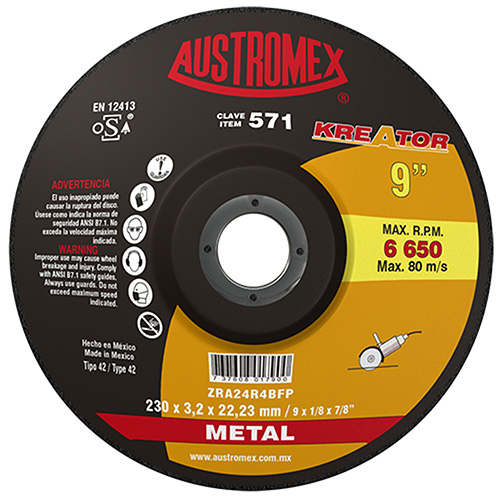 [AUS-571] DISCO P/CORTE METAL 9 X 1/8 X 7/8 MOD. KREATOR (SUBST. A 782)