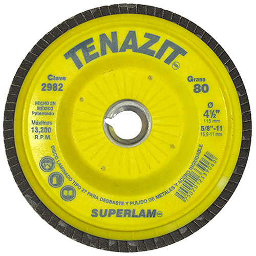 [AUS-2982] DISCO LAMINADO PLASTICO RECORTABLE 4 1/2 X 5/8 11 GRANO 80 ROSCA BD