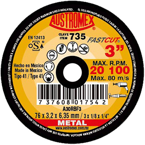 [AUS-735] DISCO PARA CORTE DE METAL 3X1/8X1/4