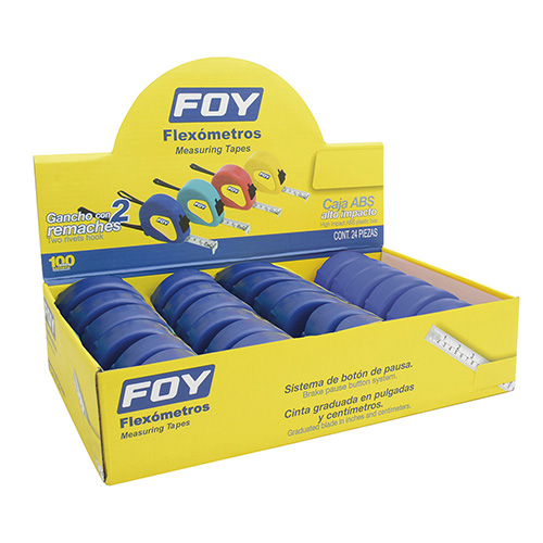 [FOY-142130] FLEXOMETROS CON CARCASA DE PLASTICO AZUL EN DISPLAY 5 M X 3/4", 12 PIEZAS