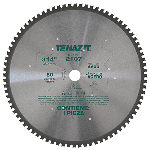 [AUS-2107] DISCO METALICO 14 X 1 (80 DIENTES) P/CORTE DE ACERO