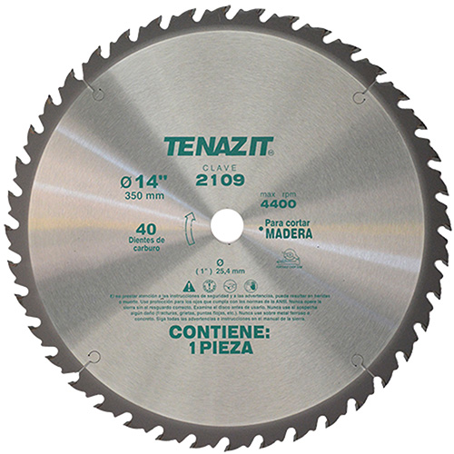 [AUS-2109] DISCO METALICO 14 X 1 (40 DIENTES) P/CORTE DE MADERA