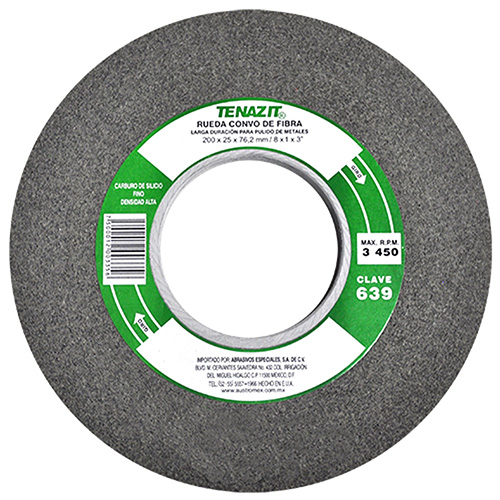 [AUS-639] RUEDA DE FIBRA CONVO 8 X 1 X 3 SIC. FINO DENSIDAD ALTA