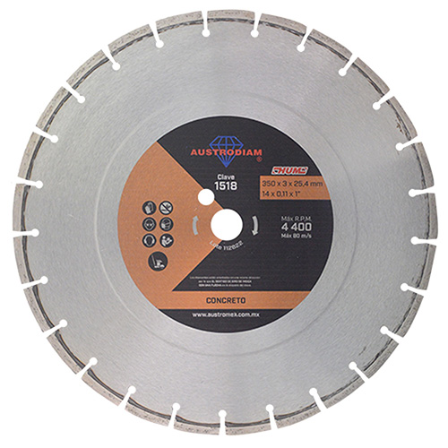 [AUS-1518] DISCO DE DIAMANTE P/CONCRETO UNIVERSAL 14X7/64X1 HUM (SUPER ECONOM.)
