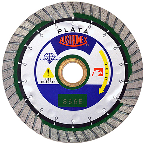 [AUS-866] DISCO DE DIAMANTE P/GRANITO 4 X 5/64 X 7/8 VERDE PLATA TURBO