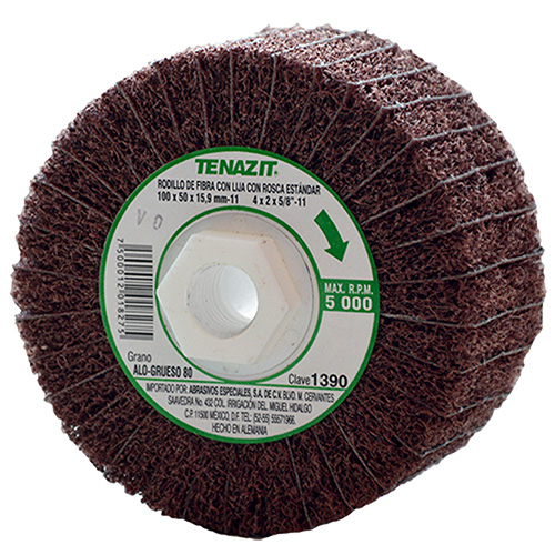 [AUS-1390] RODILLO DE LIJA Y FIBRA 4 X 2 X 5/8-11 FIBRA MEDIO-LIJA 80
