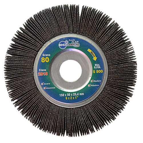 [AUS-2915] RUEDA FLAP 6 X 2 X 1 GRANO 80 (EASY CUT)