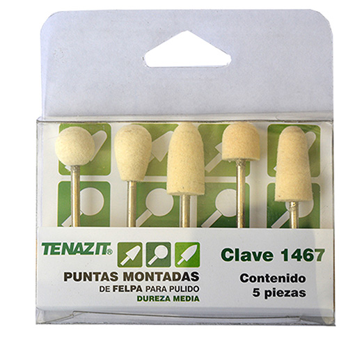 [AUS-1467] PUNTAS MONTADAS DE FELPA KIT DE 5 PZAS. P/PULIDO