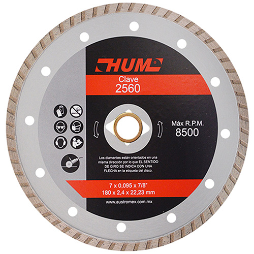 [AUS-2560] DISCO DE DIAMANTE P/USO GENERAL TURBO 7 X 0.090 X 7/8 LINEA HUM