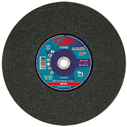 [AUS-502] DISCO P/CORTE METAL 10 X 1/8 X 1 (PLANO)