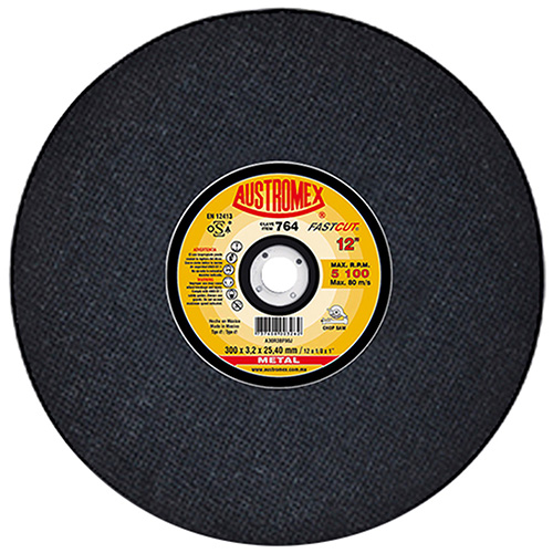 [AUS-764] DISCO P/CORTE ACERO INOXIDABLE Y METAL 12 X 3/32 X 1 (PLANO)