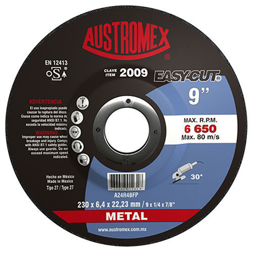 [AUS-2009] DISCO P/DESBASTE METAL 9 X 1/4 X 7/8 EASY CUT