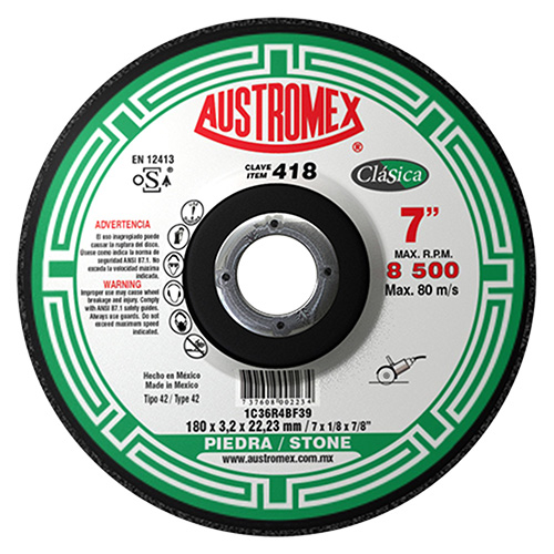 [AUS-418] DISCO P/CORTE PIEDRA 7 X 1/8 X 7/8 (CUBO)