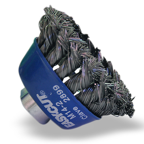 [AUS-2899] CEPILLO TIPO COPA TRENZADO 3 X 0.020 X M14-2 ENT. BOSCH ACERO AL CARBON