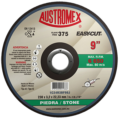 [AUS-375] DISCO P/CORTE PIEDRA 9 X 1/8 X 7/8 (CUBO)