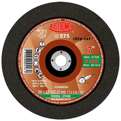 [AUS-575] DISCO P/CORTE DE PIEDRA 7 X 3/32 X 7/8 (PLANO)