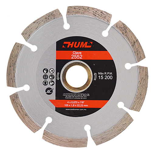 [AUS-2552] DISCO DE DIAMANTE P/USO GENERAL DENTADO 4 X 0.070 X 7/8 LINEA HUM