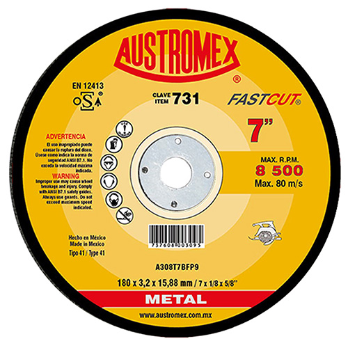 [AUS-731] DISCO P/CORTE METAL 7 X 1/8 X 5/8 (PLANO) P/SIERRA CIRCULAR