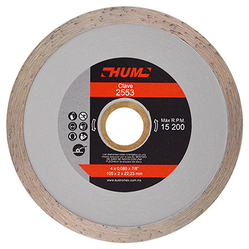 [AUS-2553] DISCO DE DIAMANTE P/USO GENERAL RIN CONT. 4 X 0.080 X 7/8 LINEA HUM