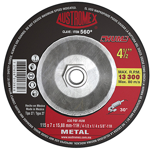 [AUS-560-CA] DISCO P/DESBASTE METAL 41/2X1/4X7/8 (CUBO) LINEA HUM