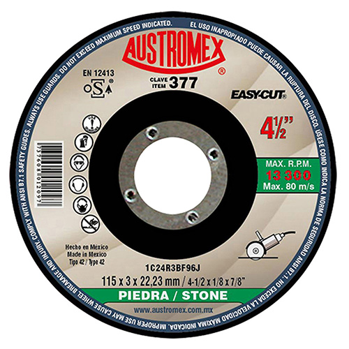 [AUS-377] DISCO P/CORTE PIEDRA 4 1/2 X 3/32 X 7/8 (CUBO)