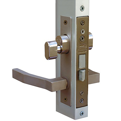 [PHI-MX61] CERRADURA DE EMBUTIR P/PERFIL ALUMINIO MANIJA-MANIJA COLOR CAFE P/PTAS RESIDENCI (PHI-555ADK)