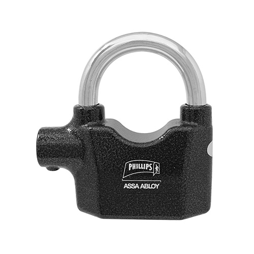 [PHI-MX5933] CANDADO CON ALARMA DE EXTRA SEGURIDAD 70 MM (BLISTER) LLAVE DE PUNTOS