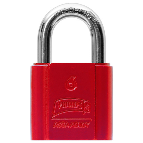 [PHI-MX1528] CANDADO GANCHO CORTO COLOR ROJO (PHI-1528)