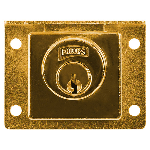 [PHI-MX6] CERRADURA P/ESCRITORIO Y CAJONES LATON (PHI-24L)