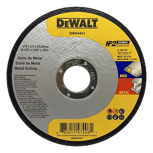 [BDA-DW84401] DISCO DE CORTE DE METAL DE 41/2