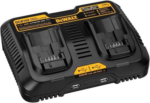 [BDD-DCB102] CARGADOR DOBLE PARA BATERIAS DE 12 A 20 V MAX LITHIUM ION