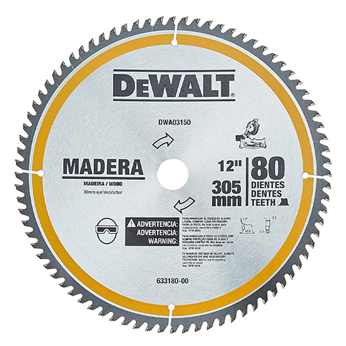 [BDA-DWA03150] DISCO C/PASTILLA DE CARBURO 12 80 DPP FLECHA 30mm,1,5/8Y3/4 MADERA