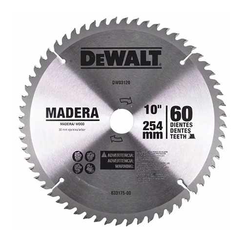 [BDA-DW03120] DISCO C/PASTILLA DE CARBURO 10 60 DPP FLECHA 30mm 1, 5/8 Y 3/4 MADERA