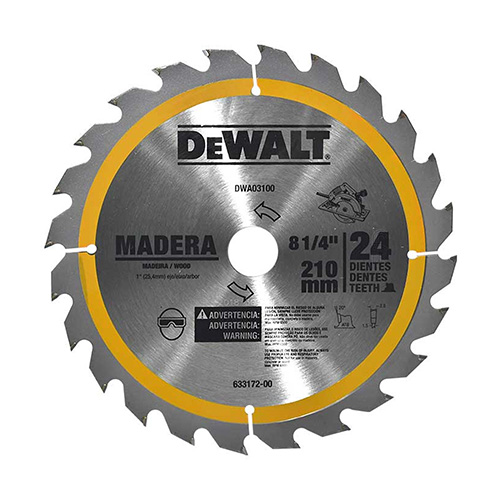 [BDA-DWA03100] DISCO C/PASTILLA DE CARBURO 8-1/4 24 DPP FLECHA 1,5/8Y3/4 ACABADO FINO MADERA
